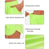 image:imageStelle Womens 3 Running Shorts Mesh Liner High Waisted Workout Shorts Quick Dry Dolphin Athletic Shorts with PocketsNeon Yellow