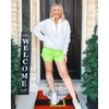 image:imageStelle Womens 3 Running Shorts Mesh Liner High Waisted Workout Shorts Quick Dry Dolphin Athletic Shorts with PocketsNeon Yellow