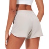 image:imageStelle Womens 3 Running Shorts Mesh Liner High Waisted Workout Shorts Quick Dry Dolphin Athletic Shorts with PocketsSandy Grey