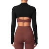 image:imageStelle Womens Athletic Bolero Shrug Long Sleeve Yoga Cover Arm Shoulder Open Front Workout Cardigan with ThumbholesBlack