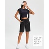 image:imageStelle Womens Cotton Bermuda Shorts 10 Long Knee Length Comfy Sweat Shorts with Deep Pockets Lounge Casual Summer10 Black