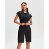 image:imageStelle Womens Cotton Bermuda Shorts 10 Long Knee Length Comfy Sweat Shorts with Deep Pockets Lounge Casual Summer10 Black