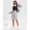 image:imageStelle Womens Cotton Bermuda Shorts 10 Long Knee Length Comfy Sweat Shorts with Deep Pockets Lounge Casual Summer10 Light Grey