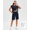 image:imageStelle Womens Cotton Bermuda Shorts 10 Long Knee Length Comfy Sweat Shorts with Deep Pockets Lounge Casual Summer10 Navy