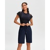 image:imageStelle Womens Cotton Bermuda Shorts 10 Long Knee Length Comfy Sweat Shorts with Deep Pockets Lounge Casual Summer10 Navy