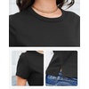 image:imageStelle Womens Cotton TShirts Crewneck Short Sleeve Basic Tees Summer Casual Solid Crop TopsBlack