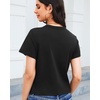 image:imageStelle Womens Cotton TShirts Crewneck Short Sleeve Basic Tees Summer Casual Solid Crop TopsBlack