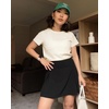 image:imageStelle Womens Cotton TShirts Crewneck Short Sleeve Basic Tees Summer Casual Solid Crop TopsCreme