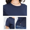 image:imageStelle Womens Cotton TShirts Crewneck Short Sleeve Basic Tees Summer Casual Solid Crop TopsNavy