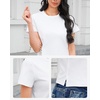 image:imageStelle Womens Cotton TShirts Crewneck Short Sleeve Basic Tees Summer Casual Solid Crop TopsWhite