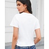 image:imageStelle Womens Cotton TShirts Crewneck Short Sleeve Basic Tees Summer Casual Solid Crop TopsWhite