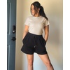 image:imageStelle Womens Cotton TShirts Crewneck Short Sleeve Basic Tees Summer Casual Solid Crop TopsWhite Beige
