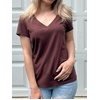 image:imageStelle Womens Modal Soft T Shirts Short Sleeve V Neck Basic Tee Casual Loose Fit Tops Lightweight Soft Summer Outfits ClothesCocoa