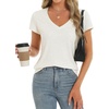image:imageStelle Womens Modal Soft T Shirts Short Sleeve V Neck Basic Tee Casual Loose Fit Tops Lightweight Soft Summer Outfits ClothesCreme