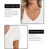 image:imageStelle Womens Modal Soft T Shirts Short Sleeve V Neck Basic Tee Casual Loose Fit Tops Lightweight Soft Summer Outfits ClothesCreme