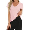 image:imageStelle Womens Modal Soft T Shirts Short Sleeve V Neck Basic Tee Casual Loose Fit Tops Lightweight Soft Summer Outfits ClothesLight Pink