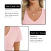 image:imageStelle Womens Modal Soft T Shirts Short Sleeve V Neck Basic Tee Casual Loose Fit Tops Lightweight Soft Summer Outfits ClothesLight Pink