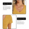 image:imageStelle Womens Modal Soft T Shirts Short Sleeve V Neck Basic Tee Casual Loose Fit Tops Lightweight Soft Summer Outfits ClothesMustard