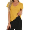 image:imageStelle Womens Modal Soft T Shirts Short Sleeve V Neck Basic Tee Casual Loose Fit Tops Lightweight Soft Summer Outfits ClothesMustard