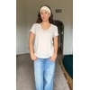 image:imageStelle Womens Modal Soft T Shirts Short Sleeve V Neck Basic Tee Casual Loose Fit Tops Lightweight Soft Summer Outfits ClothesOat Milk