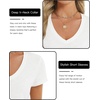 image:imageStelle Womens Modal Soft T Shirts Short Sleeve V Neck Basic Tee Casual Loose Fit Tops Lightweight Soft Summer Outfits ClothesOffwhite