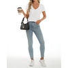image:imageStelle Womens Modal Soft T Shirts Short Sleeve V Neck Basic Tee Casual Loose Fit Tops Lightweight Soft Summer Outfits ClothesOffwhite