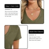 image:imageStelle Womens Modal Soft T Shirts Short Sleeve V Neck Basic Tee Casual Loose Fit Tops Lightweight Soft Summer Outfits ClothesOlive Green