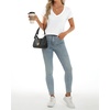 image:imageStelle Womens Modal Soft T Shirts Short Sleeve V Neck Basic Tee Casual Loose Fit Tops Lightweight Soft Summer Outfits ClothesWhite