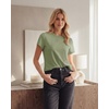image:imageStelle Womens Short Sleeve Crewneck TShirts Cotton Basic Tees Summer Casual Solid Crop TopsGray Sage