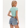 image:imageStelle Womens Short Sleeve Crop Tops Crewneck Basic T Shirts Cute Going Out Baby TeeAqua Blue