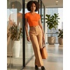 image:imageStelle Womens Short Sleeve Crop Tops Crewneck Basic T Shirts Cute Going Out Baby TeeOrange