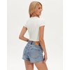 image:imageStelle Womens Short Sleeve Crop Tops Crewneck Basic T Shirts Cute Going Out Baby TeeWhite