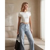 image:imageStelle Womens Short Sleeve Crop Tops Crewneck Basic T Shirts Cute Going Out Baby TeeWhite