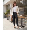 image:imageStelle Womens Work Pants Stretchy 78 Ankle Dress Pants for Women Business Casual Tapered Slacks for Teacher Golf TravelBlack