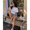 image:imageStelle Womens Workout Crop Top Loose Short Sleeve Shirt Breathable Quick Dry UPF 50 Oversized Boxy Tee for Running AthleticWhite