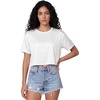 image:imageStelle Womens Workout Crop Top Loose Short Sleeve Shirt Breathable Quick Dry UPF 50 Oversized Boxy Tee for Running AthleticWhite