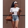 image:imageStelle Womens Workout Crop Top Loose Short Sleeve Shirt Breathable Quick Dry UPF 50 Oversized Boxy Tee for Running AthleticWhite