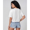 image:imageStelle Womens Workout Crop Top Loose Short Sleeve Shirt Breathable Quick Dry UPF 50 Oversized Boxy Tee for Running AthleticWhite