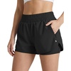 image:imageStelle 2 in 1 Womens Running Shorts High Waisted Athletic Workout Gym Short with Zip PocketsBlack