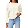 image:imageStelle Cropped Sweatshirts for Women Cotton Raglan Sleeve Crop Tops Crewneck Pullover Sweat ShirtsAoff White