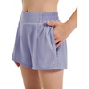 image:imageStelle Girls Athletic Shorts with Builtin Liner Zipper Pockets High Elastic Waist Running Shorts for Teen Youth GirlsPurple Haze