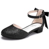 image:imageStelle Girls Dress Shoes Closed Toe Heels Ankle Strap Pumps Sandals Flower Wedding Party Princess Shoes for Toddler Little Big KidBlack Glitter