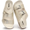 image:imageStelle Girls Sandals Kids Slide Summer Shoes Slip on Slippers with Adjustable StrapsGold