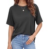 image:imageStelle Non See Through Oversized T Shirts Women Crew Neck Short Sleeve Summer Tops Soft Basic Tee ShirtCharcoal