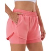image:imageStelle Women 2 in 1 Running Shorts High Waisted Athletic Shorts Gym Workout Shorts with Liner Zipper PocketsCoral