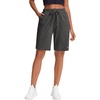 image:imageStelle Womens Cotton Bermuda Shorts 10 Long Knee Length Comfy Sweat Shorts with Deep Pockets Lounge Casual Summer10 Heather Charcoal
