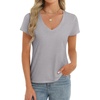 image:imageStelle Womens Modal Soft T Shirts Short Sleeve V Neck Basic Tee Casual Loose Fit Tops Lightweight Soft Summer Outfits ClothesGrey