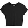 image:imageStelle Womens Short Sleeve Crop Tops Crewneck Basic T Shirts Cute Going Out Baby TeeBlack