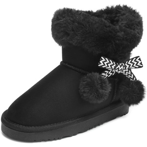 image:imageSTELLE Girls Winter Boots Toddler Kids Snow Ankle Fuzzy Boots for LittleBig KidWarm Black