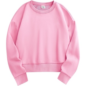 image:imageStelle Cropped Sweatshirts for Women Cotton Long Sleeve Crop Tops Crewneck Pullover Oversized SweaterBubblegum